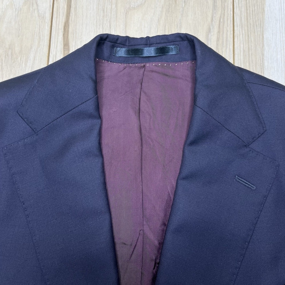 Hubscher Vitale Barberis Canonico Perennial. Wool Navy Blue Sports Coat Mens 38R - Picture 2 of 15